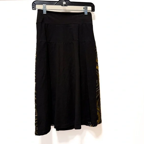 Vintage Sequin Spiral Brown and Black Front Zipper Detail Skirt S - Picture 3 of 9